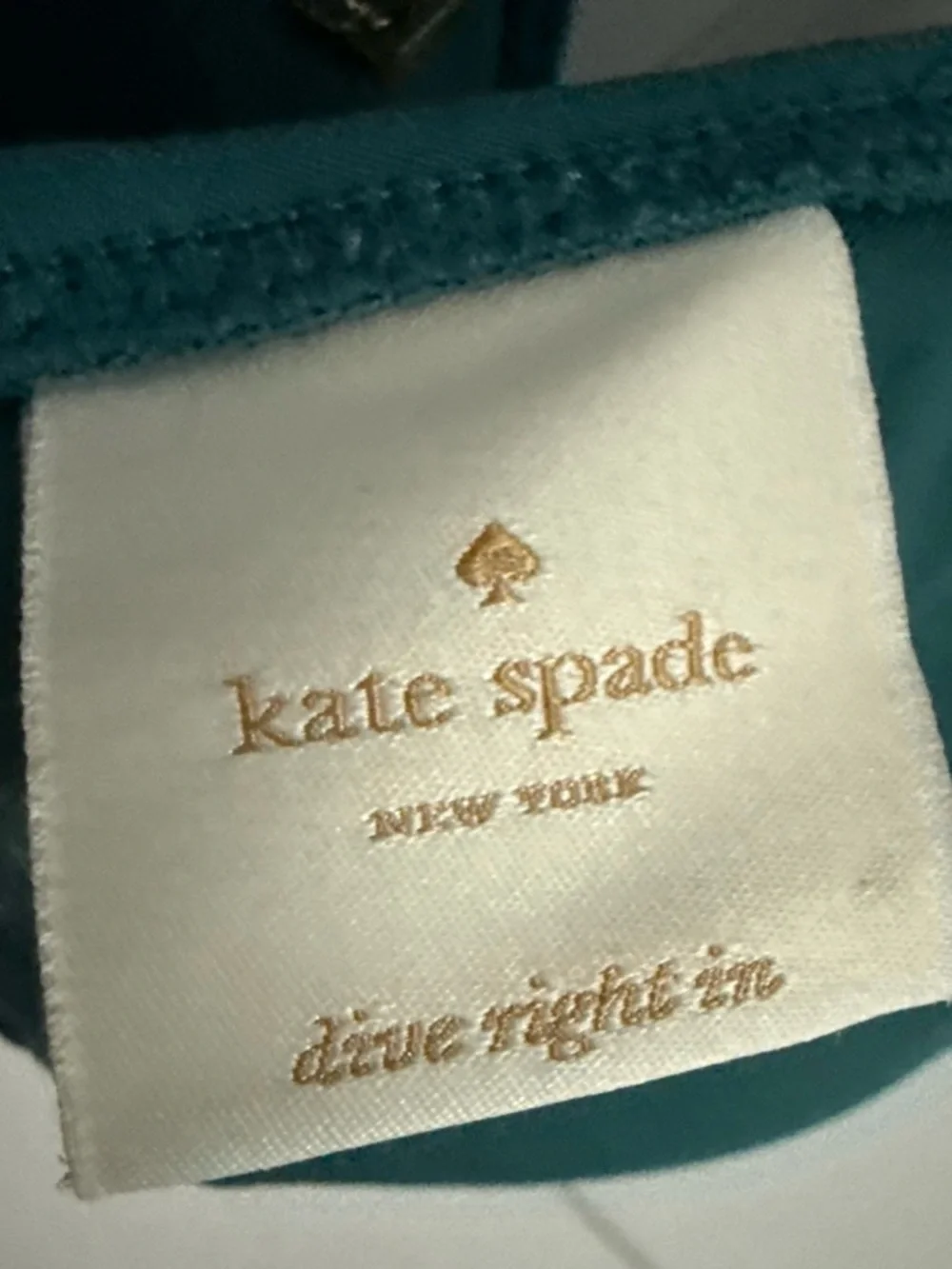 Teal Kate Spade Triangle Bikini With Bottoms, Both Pieces Size L. Good Condition